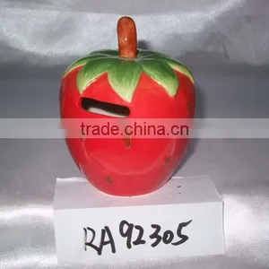 Promotional Ceramic Strawberry Shaped Coin Box Factory Direct thumbnail-1