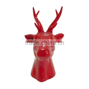 Ceramic Red Deer Head For Home Decor thumbnail-2