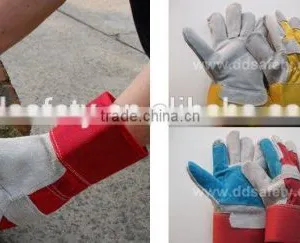 DDSAFETY Winter Leather Gloves Blue Furniture Gloves White Cotton Back Full Lining Driver Winter Glove thumbnail-2