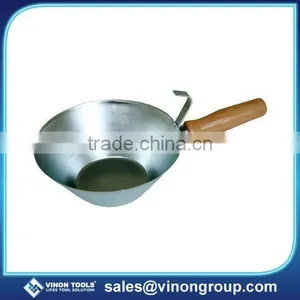 Plastering Cement Bowl, Zinc Plated, Wood Handle( Drywall Construction Tools) thumbnail-1