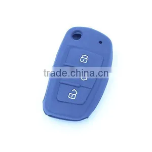 for Audi Fold 3 Buttons Keys Silicone Remtoe Key Holder, Silicone Car Key Case thumbnail-1