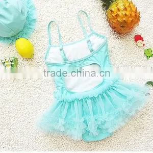 Baby Solid Color Lace Bikini New One Piece Swimming Wear Girl Bathing Suit for Summer Girl Swimming Suit thumbnail-2