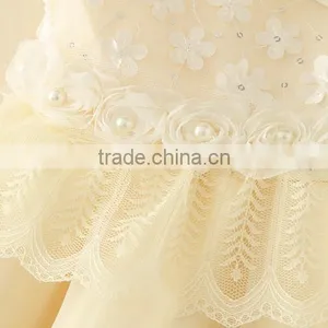 2017 Baby Girl Party Dress Children Frocks Designs Lace Sexy Harness Apricot Lovely Cotton Net Birthday Party Dresses thumbnail-6