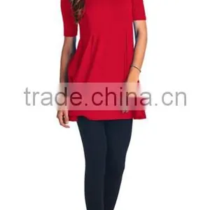Fashion Womens Clothes Short Sleeve Swing Dress Tunic Tops for Women 2016 thumbnail-4