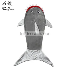 ShiJ Tails Shark Blanket for Kids, Gray thumbnail-1