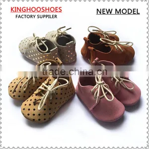 Suede Moccasins Tie Baby Shoes Camp Leather Baby Shoes thumbnail-1