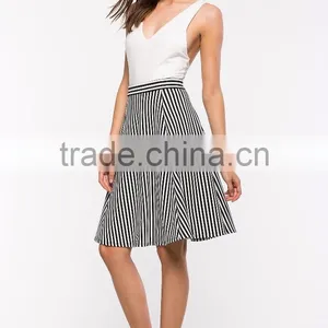 China Wholesale High Rise Directional Stripe Midi Skirt Women Fashion Skirt 2016 thumbnail-6