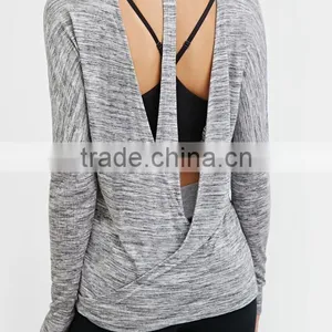 2017 Latest Deisgn Custom Yoga Fitness Sports Wear for Women Longsleeve Shirts thumbnail-4