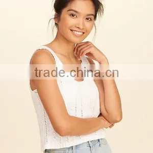 2018 New Fashion Womens Knitted Sleeveless Crochet Top With Wholesale Price thumbnail-3