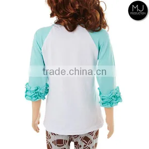 Wholesale Kids Tshirts Ruffle Raglan Kid Clothing thumbnail-4