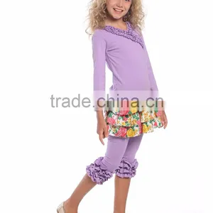 New Design Autumn Baby Girl Cotton Top and Matching Legging Sets thumbnail-1