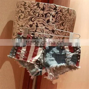 Sexy Mini American Low Waist Demin Flag Print Shorts thumbnail-2