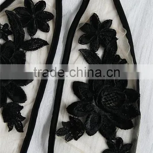 Flower Embroidery Hot Women Transparent Sexy One Piece See Through Swimwear Bathing Suit thumbnail-5