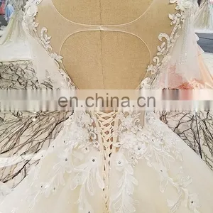 LS00272 Appliques Elegant Traditional Chinese Lace Casual Dress Short Sleeve Wedding Dresses Suzhou thumbnail-2