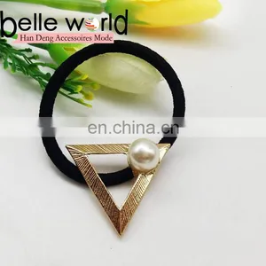 Triangle Hollow Elastic Hair Ponytail Holder Band thumbnail-1
