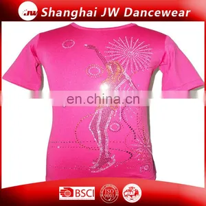 Brillant Sexy Crystal Ice Skating Dance Training T-shirt thumbnail-1