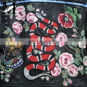 Fashion Printed Real Leather Jacket Cool Girls Leather Jacket Motorcycle thumbnail-6