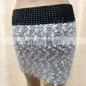 High Wrap Waist Slim Hip Mini Short Knitted Elastic Skirts Pattern thumbnail-3