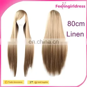 68CM Straight Heat Friendly Hair Long Blonde Wig thumbnail-5