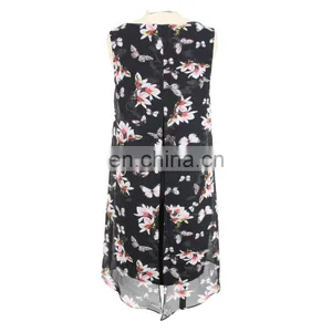 Floral Print Neck Trim Old Lady Tunic Guangzhou Manufacturer thumbnail-6