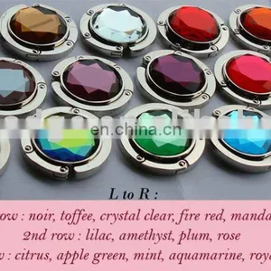 Folding Bag Purse Hook Crystal Handbag Hanger Holder,Promotional Wholesale Fashion Table Top Foldable Purse Bag Hanger thumbnail-1