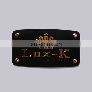 Top Quality OEM Items Custom Embossed Decorative HandBag Brand Nameplate With Self Adhesive thumbnail-1