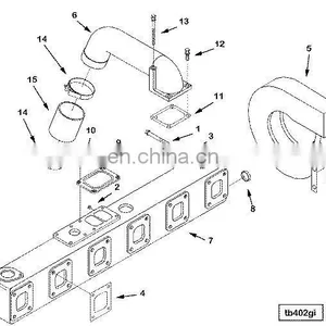 Wet Exhaust Manifold K19 KTA19 Exhaust Manifold for Marine Engine 3036088 3078024 3019579 thumbnail-3