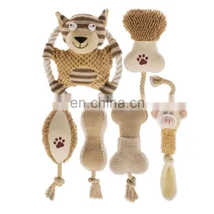Wholesale Eco Friendly Custom Squeaker Organic Private Label Designer Pack Set Small Handmade Stuffed Pet Dog Plush Toy thumbnail-2