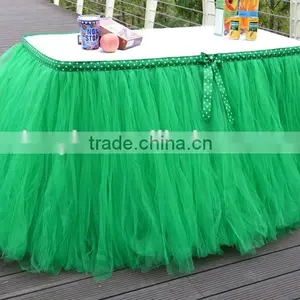 Home Decoration Tutu Tulle Table Skirt Cover Green SD103 thumbnail-2
