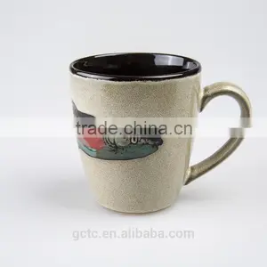 16-piece Reactive Glaze Stoneware Dinnerware Set With American Sea World Hand Printing thumbnail-5