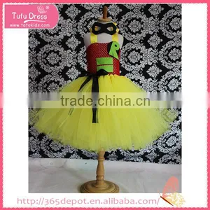 Ceremony Occasion Bright Yellow Cotton Dress With Black Mask Gauze Dress Halloween Costume Supplier's Choice thumbnail-1