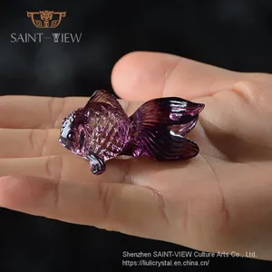 Liuli Crystal Art Lotus Leaf Incense Plate for Tea Table Decorative Accessory thumbnail-2