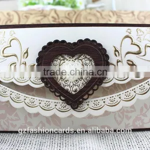 Wooden Laser Cut With Heart High Quality Ideal Products Wedding Cards thumbnail-6
