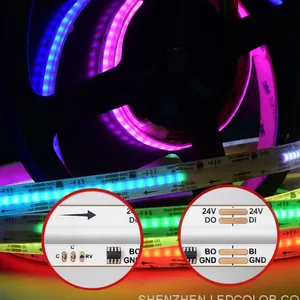 Dream Color FCOB SPI RGB IC COB LED Light Strip Flexible COB 24V Addressable Digital Led Pixel Strip thumbnail-1