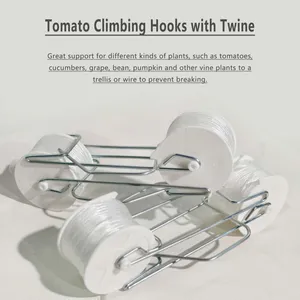 Agriculture Greenhouse Tomato Hook Ear Clips Roller Hooks With Twine PVC Hanger thumbnail-1