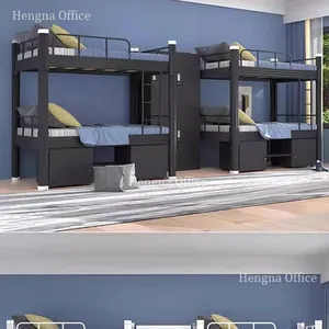 Professional Bunk Beds With Stairs and Storage HG-BB069 |Reinforced Profile Steel 180cm Height for Hostel and Boarding School-China Supplier for UK thumbnail-4