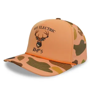High Quality OEM Caps Factory Custom 5 Panels Trucker Caps Rope Colorful Foam Trucker Hats Embroidery Printed Logo thumbnail-1