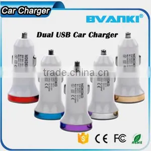 Promotional Output DC 5V 2.1A Double Speed Fast Charge Aluminum Alloy Universal Portable Dual USB Car Charger Wholesale thumbnail-1