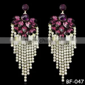 Yiwu Jewelry Factory Wholesale Fashion Cheap Water Drop Jewelry Earrings Latest Design Diamond Earring thumbnail-1