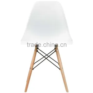 Natural Wood Legs Dining Room Base Chrome Metal Molded Plastic Four Leg Furniture Office Chair Quality Choice thumbnail-2