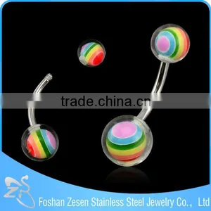 BR01894 Factory Wholesale OEM Nickel Free Resin Ball Custom Belly Button Rings thumbnail-2