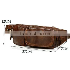Perfect Top Grain Leather Satchel Waist Bag Men Mens Chest Bag Runners Belt Travel Pouch Quality Choice thumbnail-2