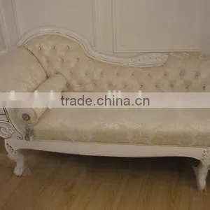 Living Room Furnitures Usa Style Fabric Sofas / White Noblest Fabric French Chaise Lounge A01 thumbnail-1
