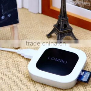SD/TF Card Reader Cube Led Light LOGO With 2 Port USB Hub thumbnail-2