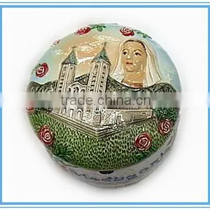 Medugorje Ceramic Souvenir Jewelry Round Box thumbnail-1