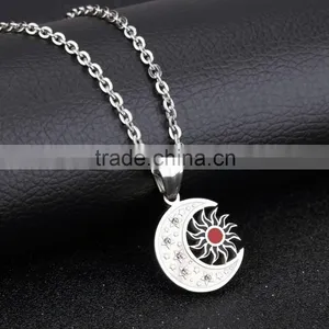 Wholesale Fashion Pendant Bulk Stainless Steel Apollo Sale Sun Necklace With Moon thumbnail-3
