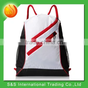 Durable Zippered Nylon Sports Canvas Drawstring Backpack Bag thumbnail-1
