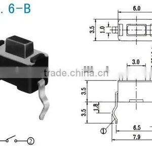3.6X6X4.3mm DIP Tact Switch TC-3.6B thumbnail-2