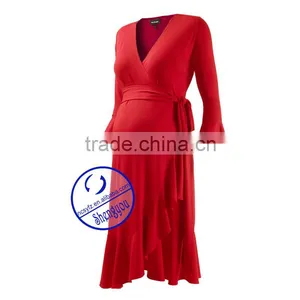 Wholesales V Neck Short Sleeve Summer Maternity Dresses thumbnail-4