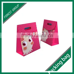 PINKY PRINT PAPER BAG WITH HANDLE HOLE thumbnail-1